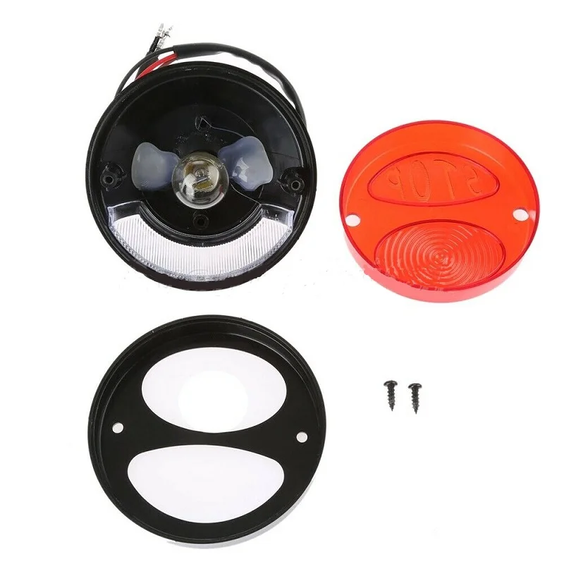 Chrome Motorcycle Brake Tail Light for Harley Chopper Bobber License Plate Lamps 12V Indicator Stop Taillights MotorBikes Parts