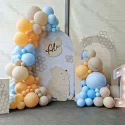 110pcs Pastel Blue Cream Peach Balloon Garland Arch Kit Neutral Balloons Kids Baby Shower Birthday Party Wedding Gender Reveal
