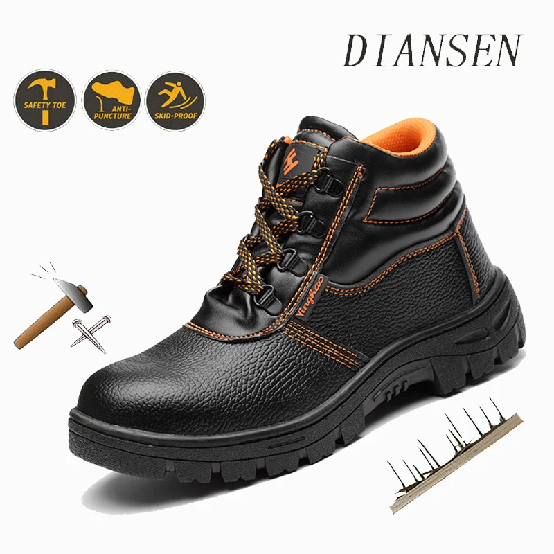 Waterproof Safety Boots for Men Steel Toe Work Boots for Men Anti-smash Stab-resistant Safety Shoes for Exploitation site