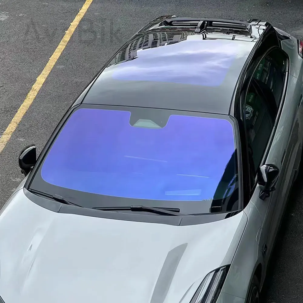 

1x3m purple light whole car glass heat insulation protective film Top blue Chameleon Window Tint Film 62% VLT car front windows