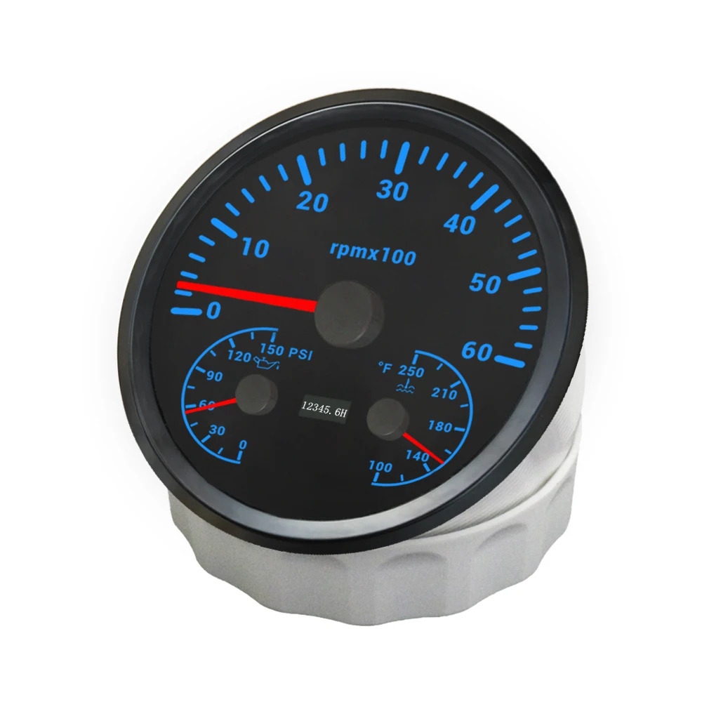 

ELING 110 мм автомобильный лодка 3в1 многофункциональный тахометр 0-6000 об/мин 0-8000 об/мин с давлением масла температура воды 7 цветов подсветка