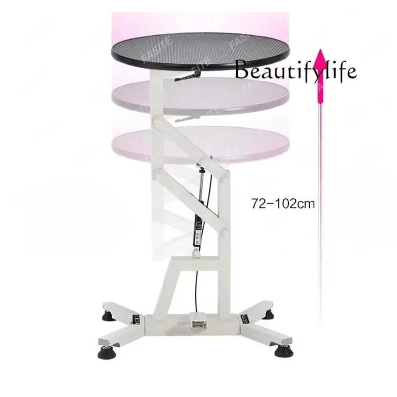 Vo Pneumatic Lifting Rotating Round Table Grooming Square Table For 831 Pet Teddy Cat And Dog Grooming Styling