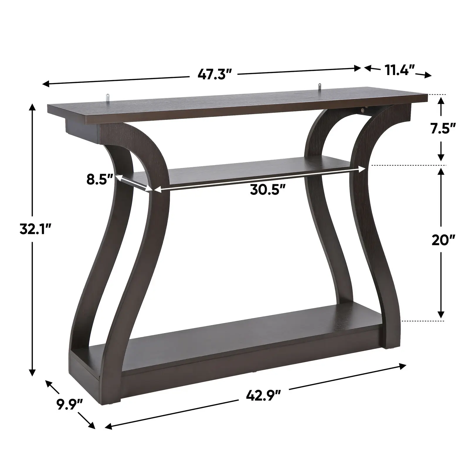 US- Hallway Console Table Entry Entryway Side Sofa Accent Table Drawer Wood Hot 47