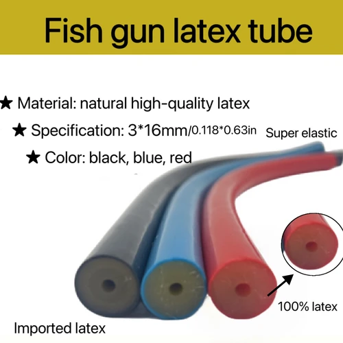 Imagen 2 del producto Pistola de lanza de tubo de goma para pesca con arpón de 3 metros con tubo de látex elástico, pistola de lanza de caza de 3x16mm, tubo de goma Natural de látex
