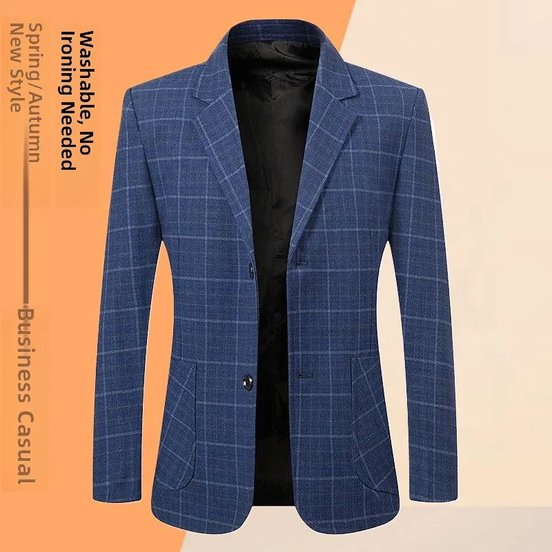 

Busin Casual Men's Suit Jaet Midlife Dad Sle High End Spring Autumn New Arrival Comfortable Polyester Material