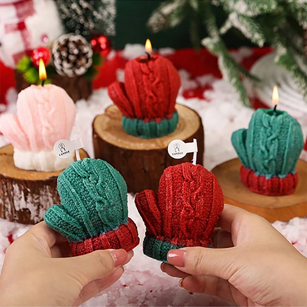 Weihnachtshandschuhe, Duftkerze für Hochzeiten, Geburtstage, Neujahr, Geschenk, Foto-Requisiten, Aromatherapie-Kerzen, Zuhause, festliche Ambiente-Dekoration