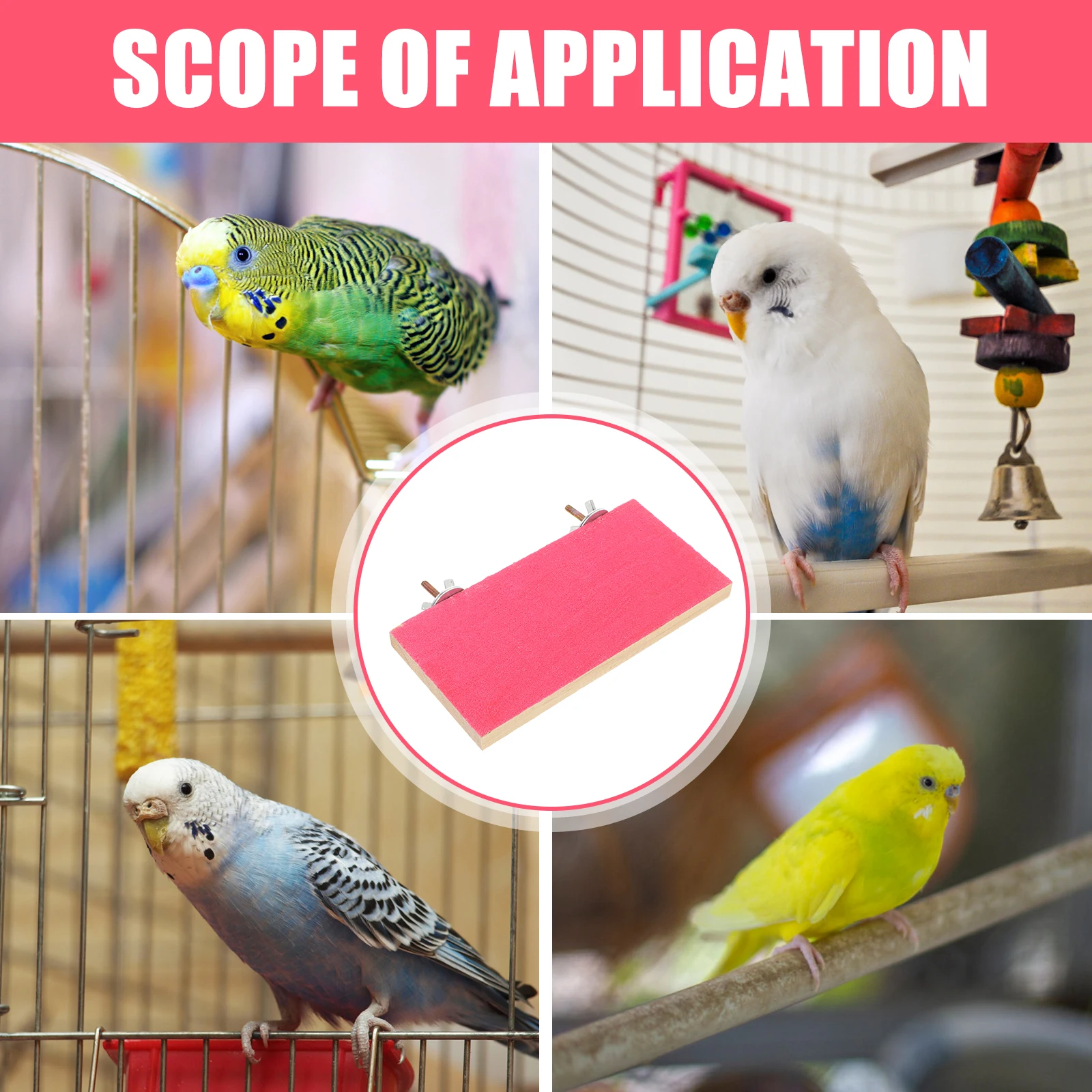 

2Pcs Rectangular Parrot Platforms Matte Platform Wooden Bird Cage Accessories Interesting Bird Stands Parrot Supply
