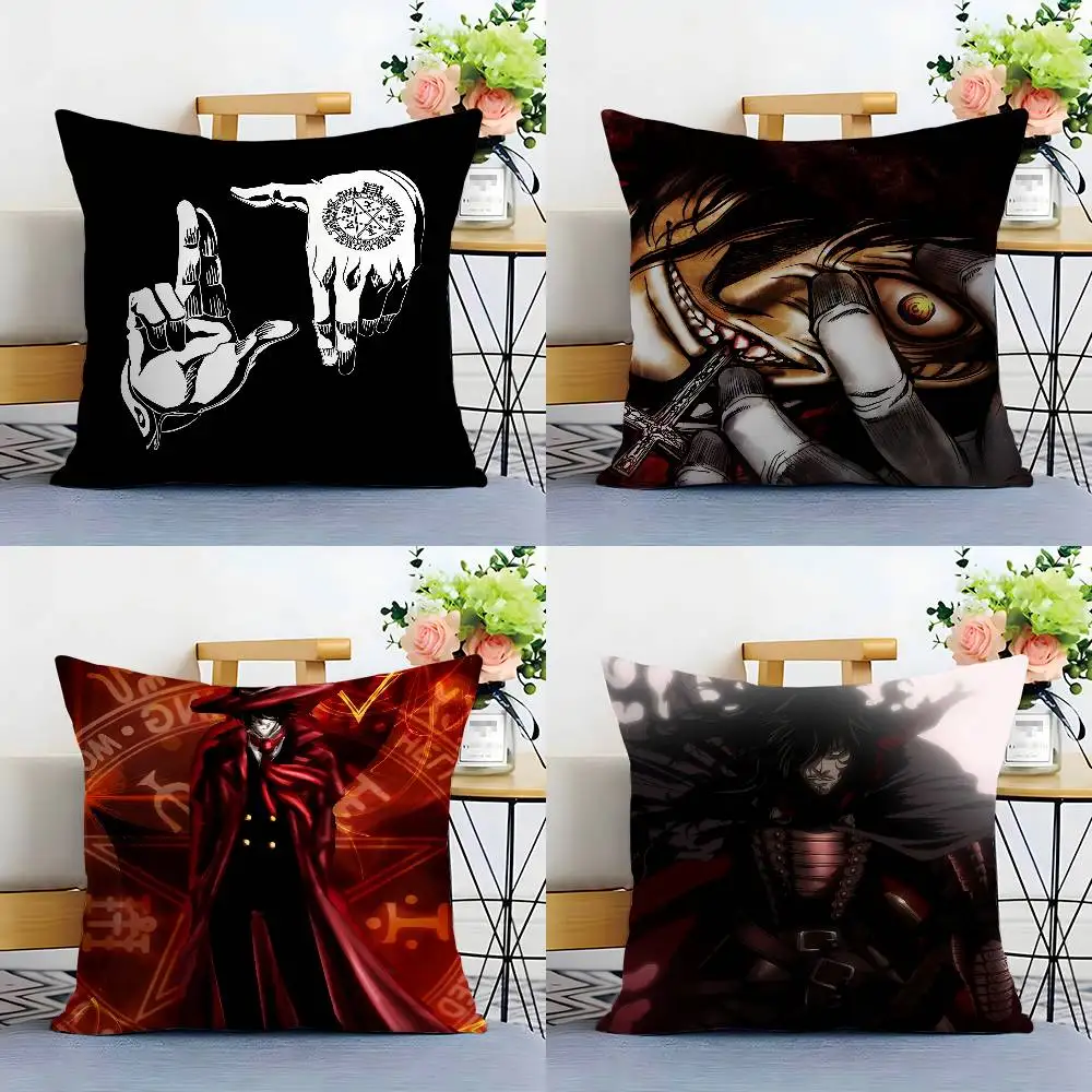 

H-Hellsing A-Alucard Pillow Case Sofa Decorative Home Double-sided Printing Short Plush Cushion Pillow Cover Holiday Gift