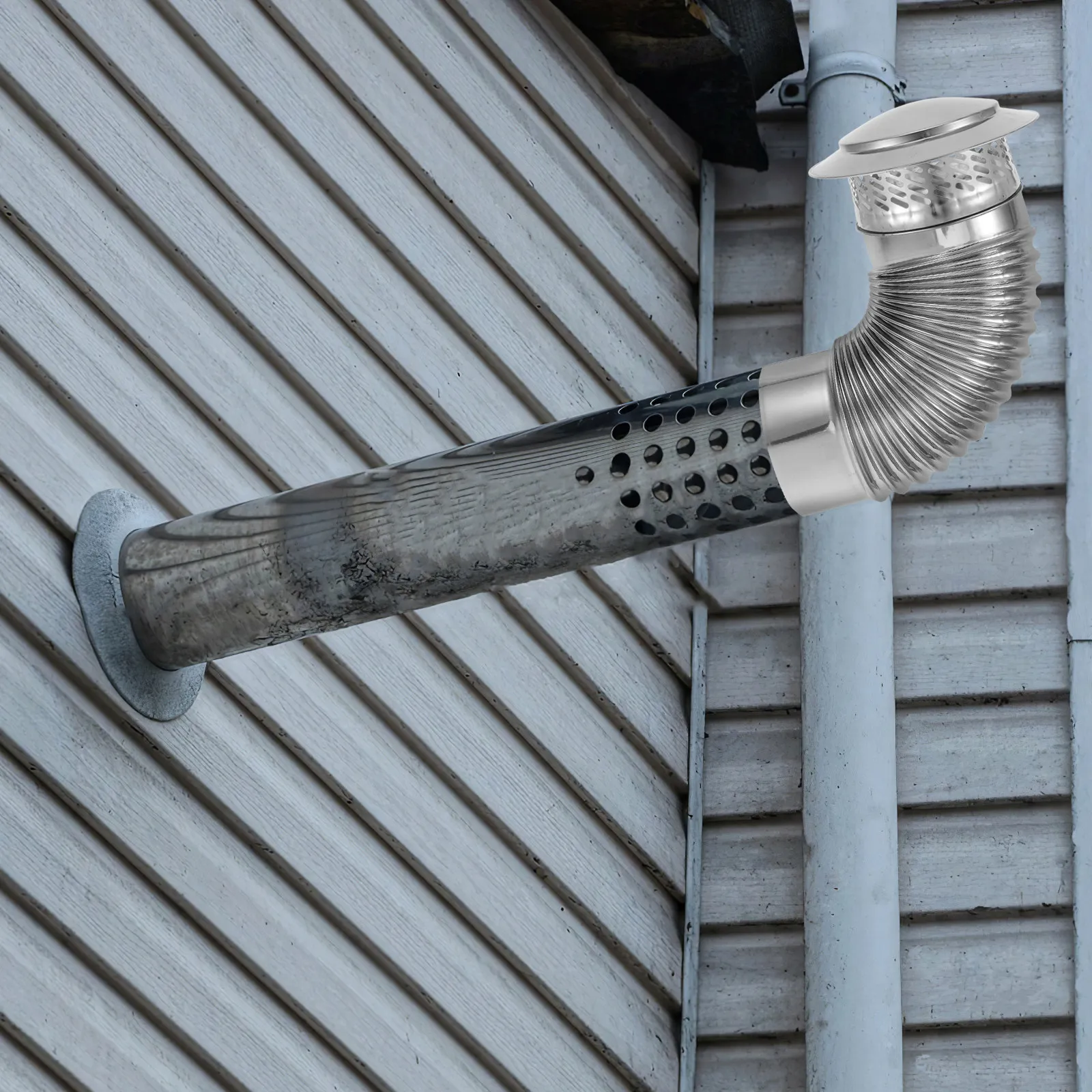 Round Stainless Steel Chimney Cap 8 Inch Cone Top Roof Exhaust Rain Cap Vent Cover Fireplace Flue Chimney Pipe