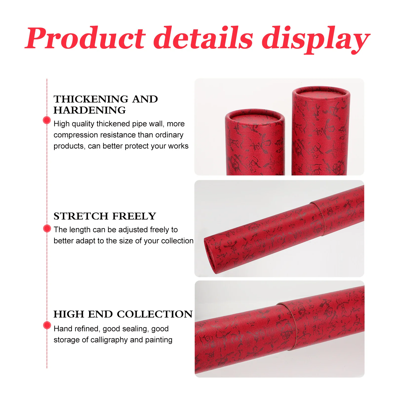 Extendable Telescopic Poster Tube Durable Waterproof Document Artwork Storage Tube Mailing Storage Drawing Case