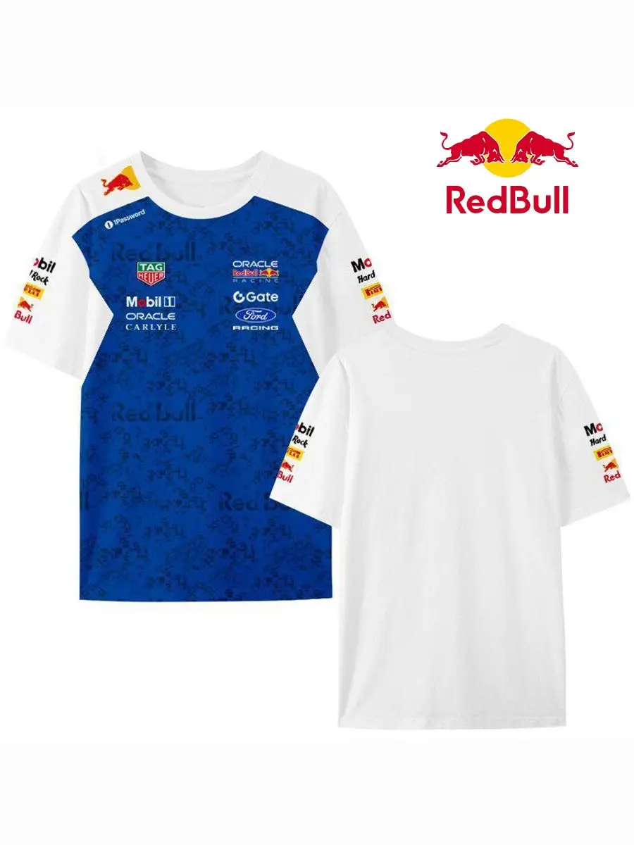 26-27 Adult Child Sport Quick-Drying Red Bull F1 Racing T-shirt Men Women Breathable Formula 1 Short Sleeve Family T-shirt