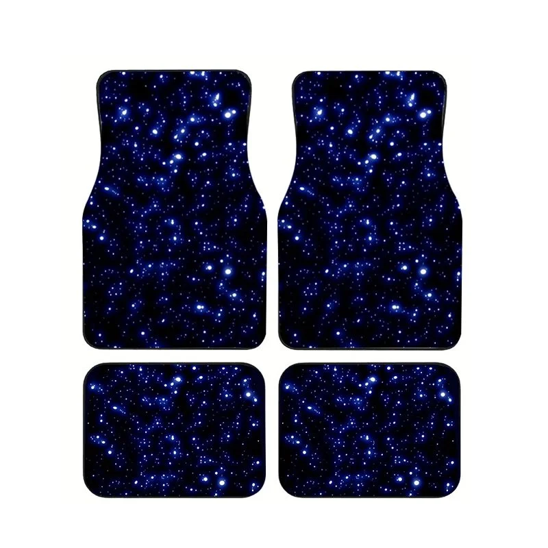 

Blue Starry Sky Car Floor Mats 4Pcs Universal Waterproof Anti Slip Durable Auto Foot Carpets Car Interior Protective Accessories