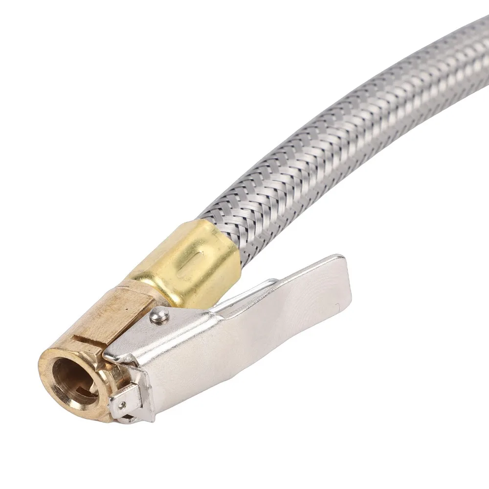 54cm / 21 Inch Tire Inflator Extension Hose Braided Hose Brass Connectors Locking Air Chuck Adapter Universal