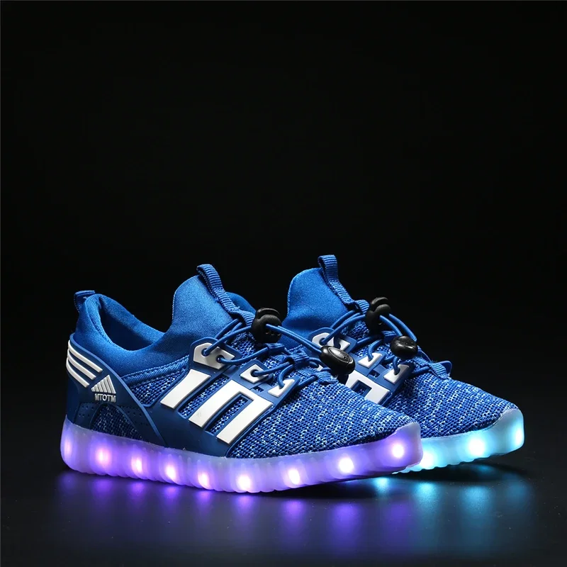 IGxx LED Light Up Shoes for Kids Best Gift USB Charging Glowing Shoes LED Kids Shoes Child Luminous Knit Sport LED Sneakers Boys