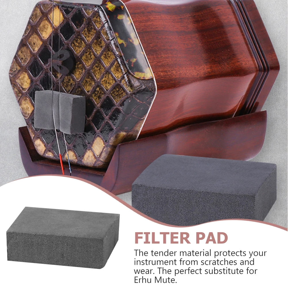 

4pcs Erhu Mute Sound Filter Pad Reusable Practice Sponge Sordine For Huqin Wear-Resistant Durable Musical Instrument