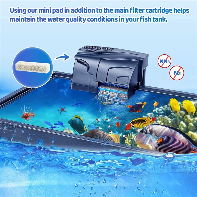 ABRE-For Aqueon Quietflow 10 & لـ Aqueon Quietflow LED PRO Model 10 متوافق مع 18 قطعة مجموعة وسادة مرشح لتقليل الأمونيا