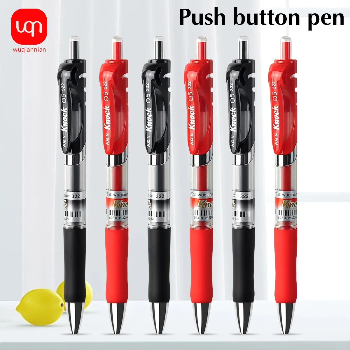 Gel Pens 0.5mm Black Red Ink Office School Press Button Writing Gel Pen For Student Office Supplies