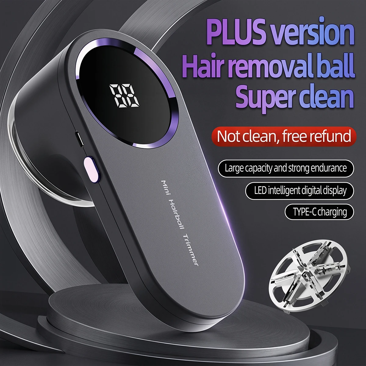 USB Rechargeable Lint Remover Portable Electric Fuzz Pellet Remover LED Digital Display for Clothes Fabric Shaver Fluff Remover