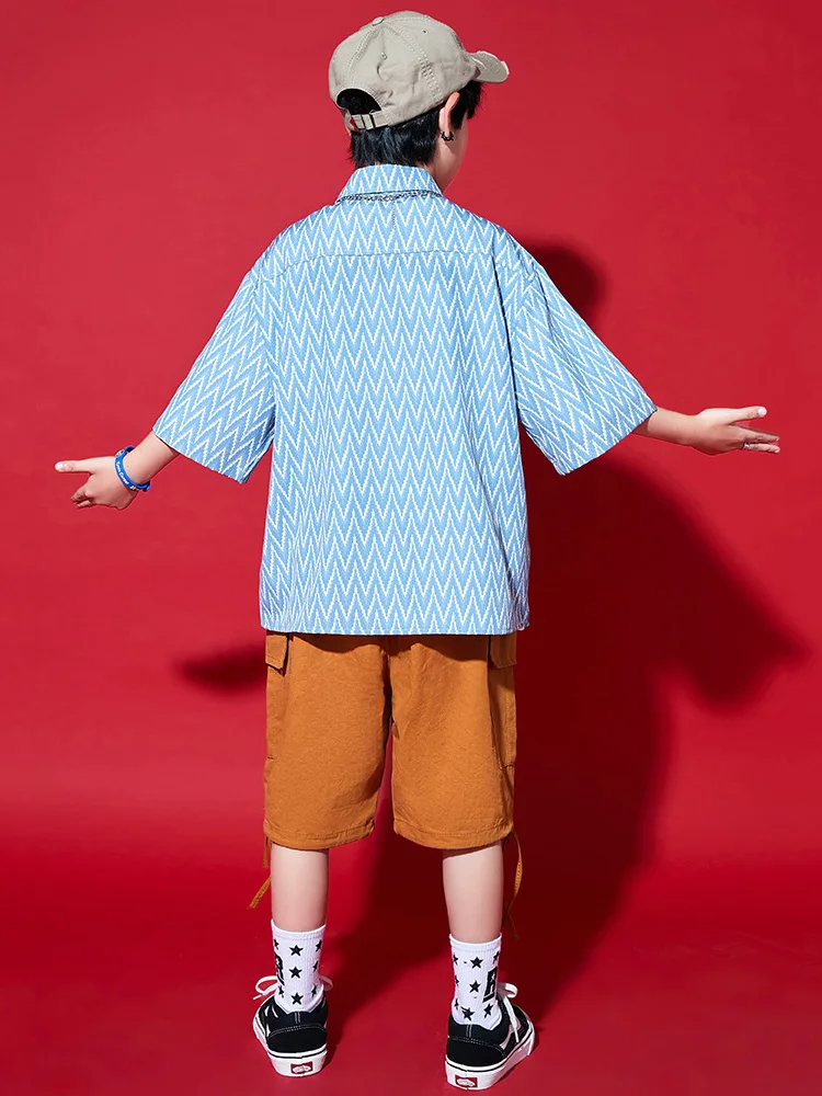 Children Fashion Abstract Pattern Set, Street Dance, Hip-Hop Fashion Show, Performance Costume, Kids Jazz Dance