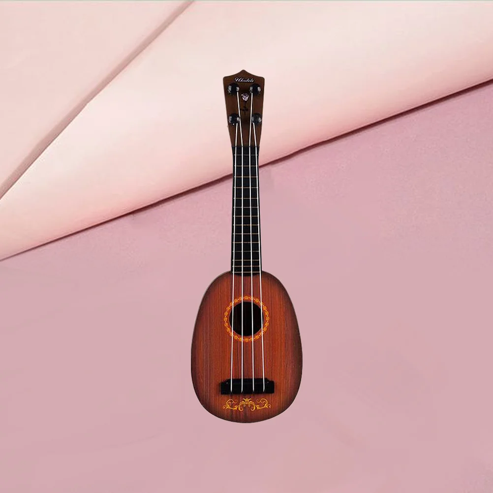 Ukelele simulado de cilindro negro, música, guitarra de educación temprana para niños, hogar, escuela, regalo de cumpleaños, Mini instrumento Musical