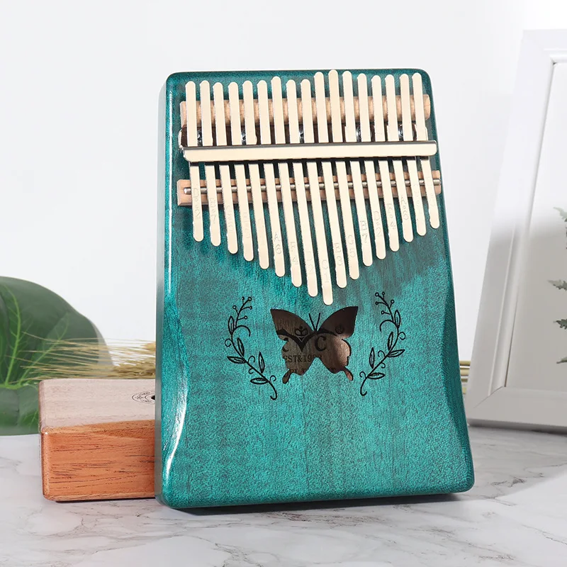 17 Keys Kalimba Green Wood Thumb Piano Mini Kalimba 17 Key Professional Musical Keyboard Piano Exquisite Music Instruments Gifts