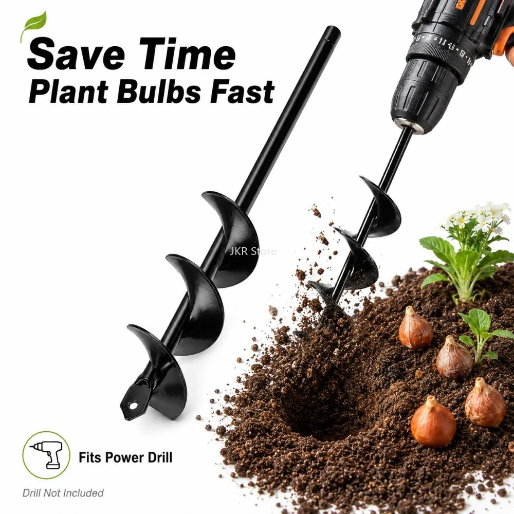 

Spiral Drill Bit Earth Auger for Garden Soil Loosening Manual or Electric Hole Digger Planting Flowers and Vegetables Use