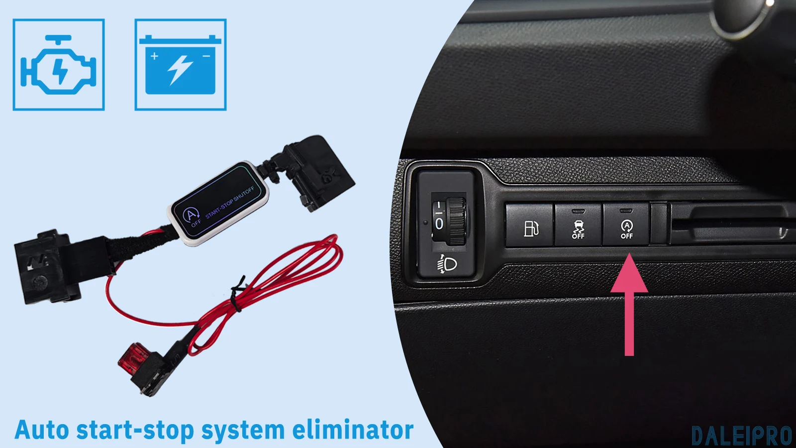 Für Peugeot 308 2016 2017 2018 2019 Automatischer Stopp-Start-Motorsystem-Speichermodul Annulieren Sie den Auto-Start-Stopp-Schalter – Detail 1
