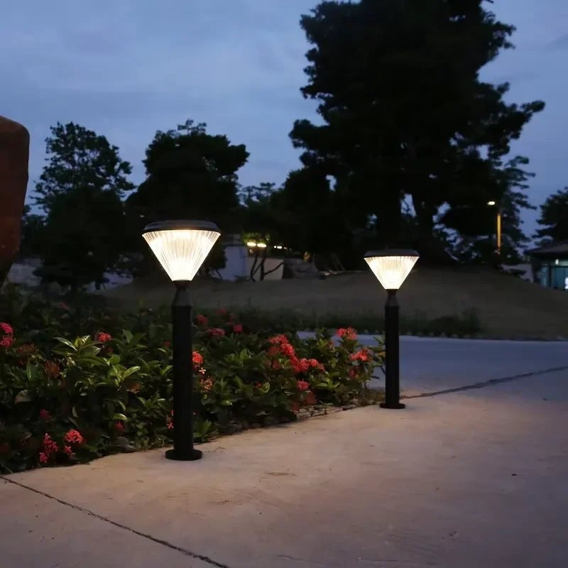Solar Powered Garden Light Outdoor Waterproof Automatic Sensor Lawn Lamp for Yard Pathway Decoration Night Lighting Fixture