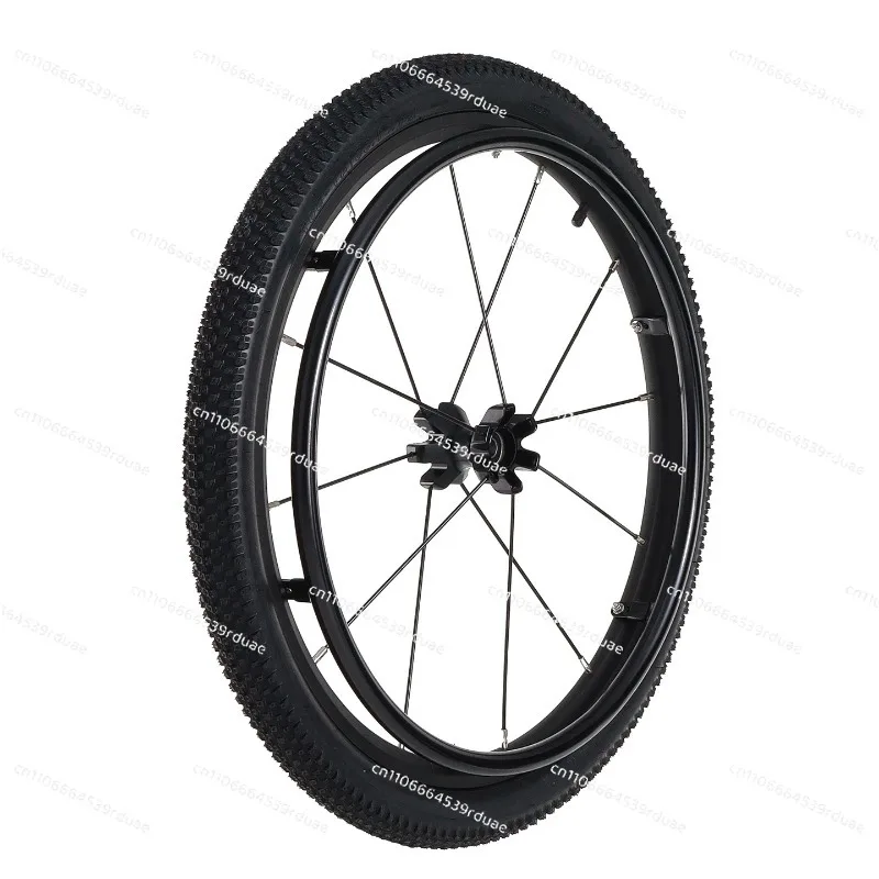 24 Inch Shock Absorbing Pneumatic Rear Wheels for Sports Wheelchair, Universal Large Off-Road Replacement Wheel Set Including