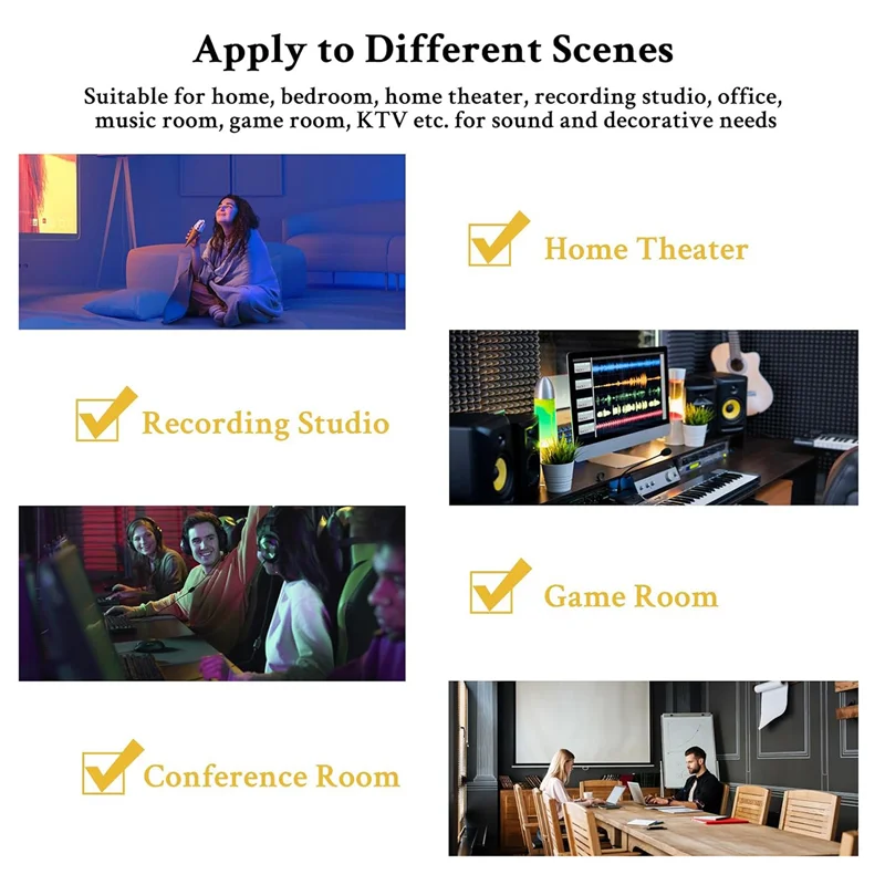 12 Pak Panel Akustik Berperekat 12X12X0,4 Inci, Panel Dinding Kedap Suara untuk Menyerap Kebisingan Hitam Mudah Digunakan