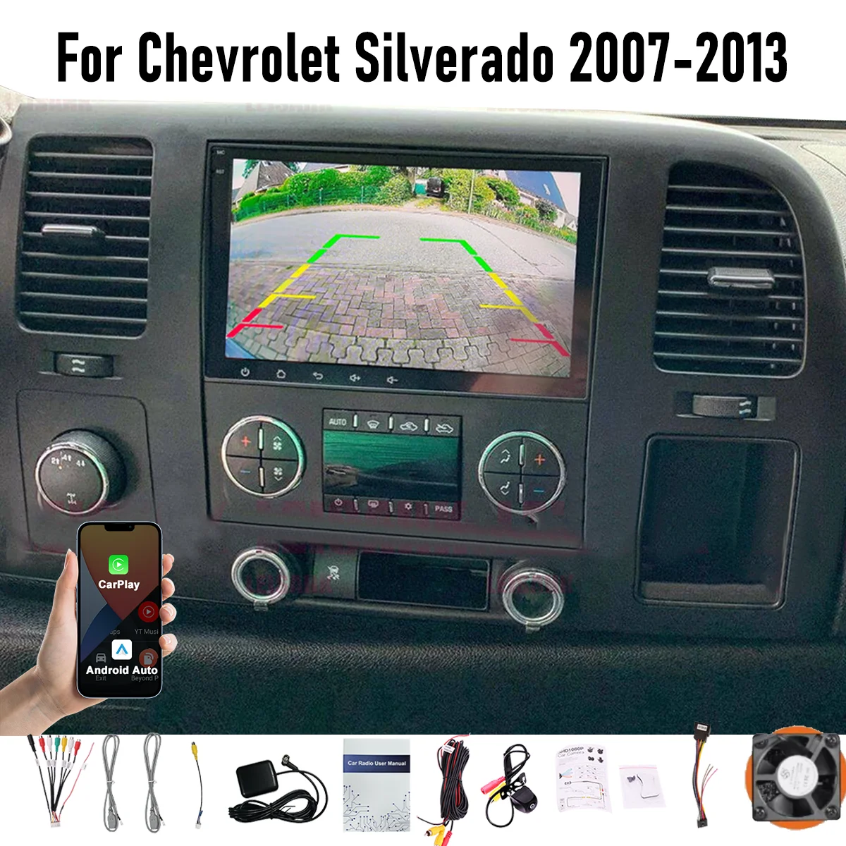 

8“ Apple CarPlay Android auto 6-128GB (8CORE) For Chevrolet Silverado 2007-2013 Screen Android15 Head Unit GPS Navigation Radio