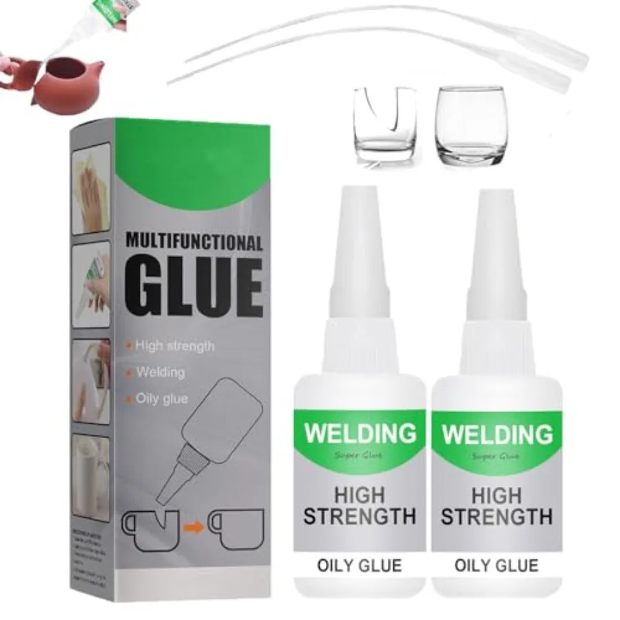 2Pack Super Glue All Purpose, 2026 Multifunctional Fast Repair Welding High Strength Oily Glue, Shoe Glue Welding Glue for Meta