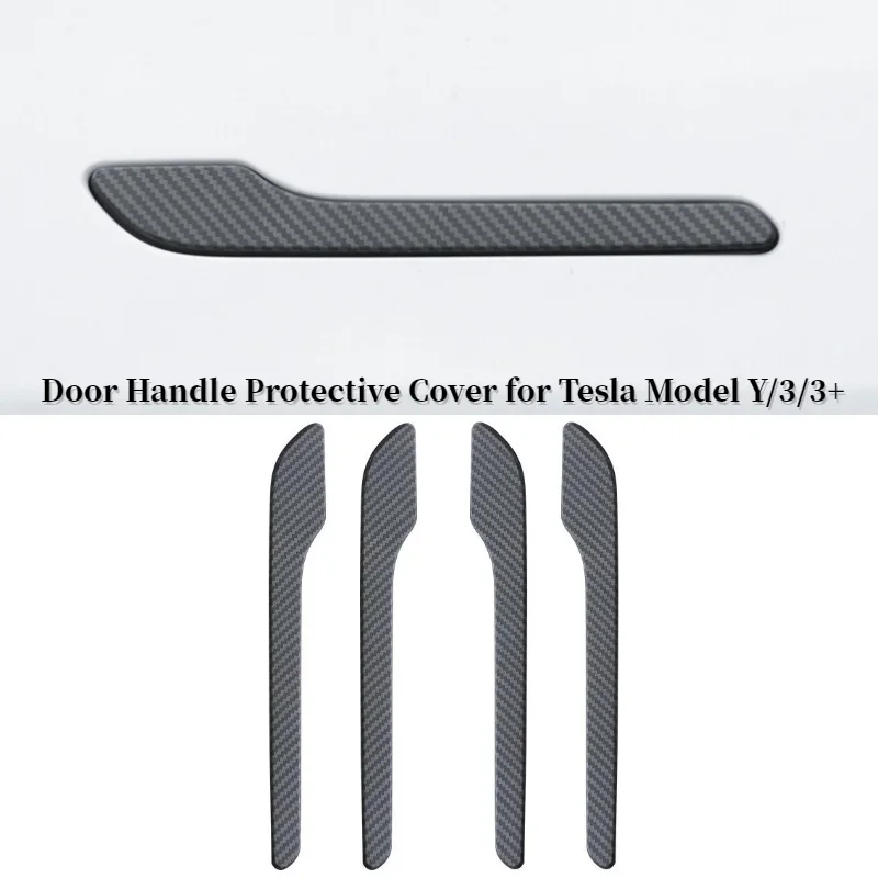 

4pcs Door Handle Protective Cover for Tesla Model Y LAUNCH 2021 ABS Car Door Handle Sticker Car Decor Accessories