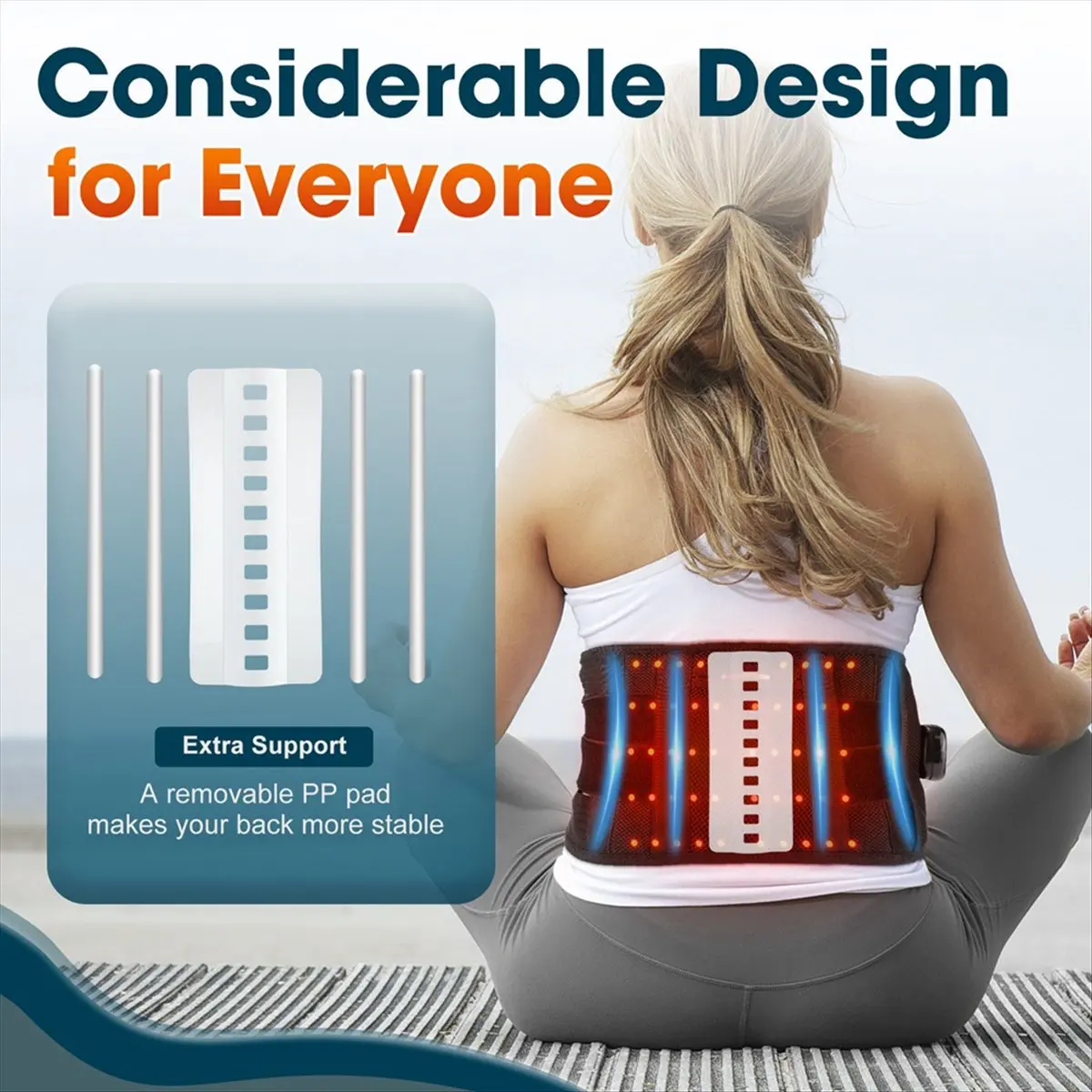 

Светодиодный красный свет, эластичная поддержка талии, беспроводное устройство для терапии талии, нагревательный пояс для терапии с таймером