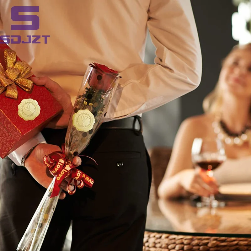 5/10sheets Gold Envelope Stickers Embossed Heart Seal Stickers For Postcards Invitations Card Gifts Decor Self Adhesive Sticker