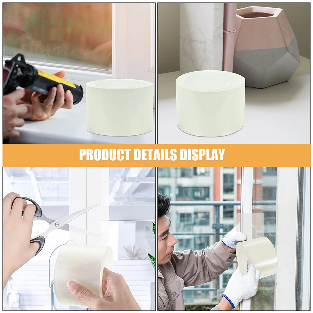 2 لفات من شريط عزل شفاف لأبواب النوافذ، تجريد مكيف الهواء، عازل، مانع مسودة قوي
