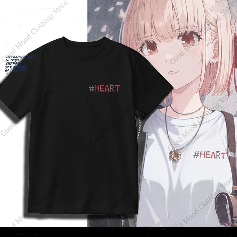 Lycoris Recoil T Shirt Lycoris Nishikigi Chisato Same Letter Print T-shirt Men Women High Quality Cotton Short Sleeve Tee Tops