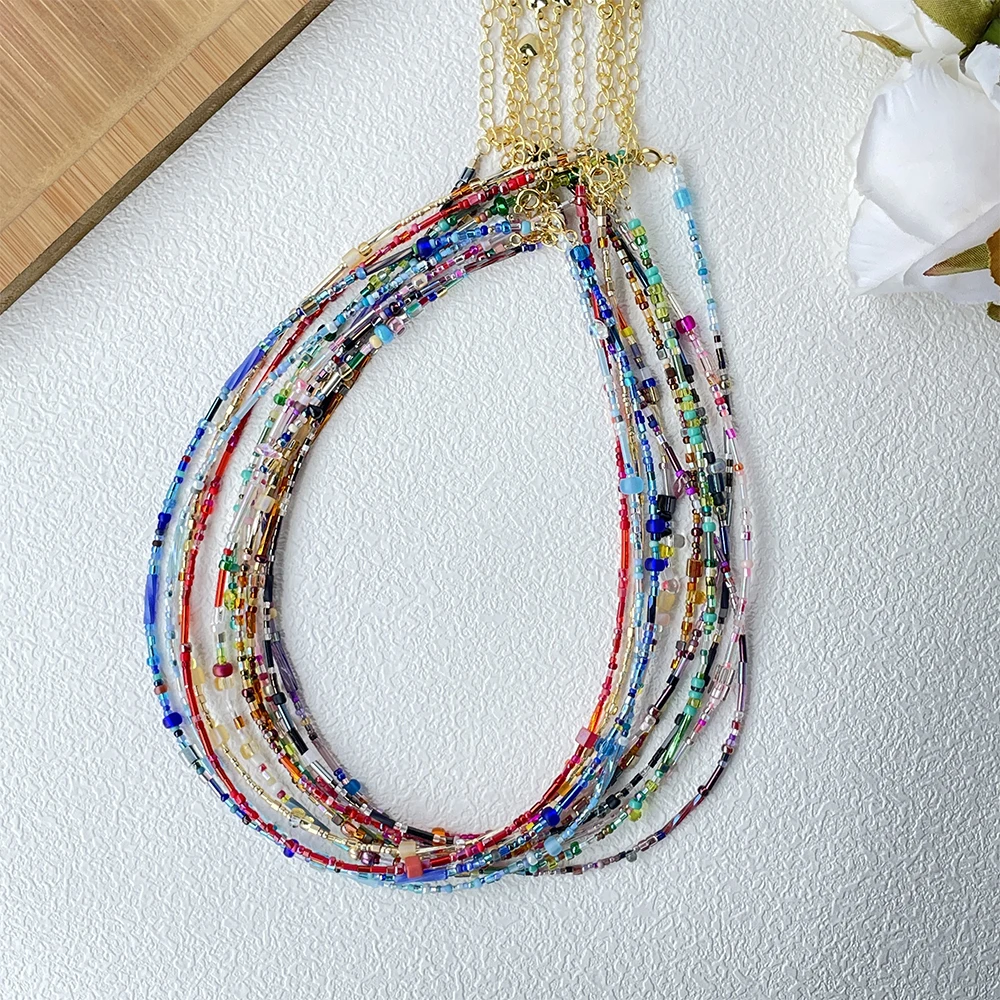 Ethnic Fashion Imports - Colar de Contas de Vidro Ultrafinas