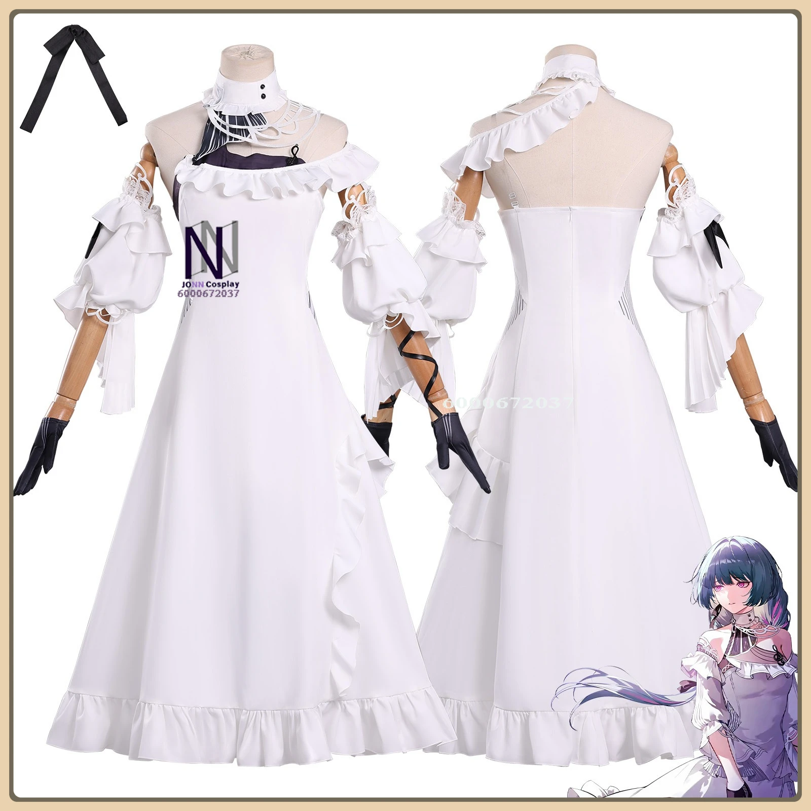 

Wuthering Waves Cosplay Costume Full Set - High Quality Women's White Dress Role Playing Anime Outfit Comic Con Halloween Suit