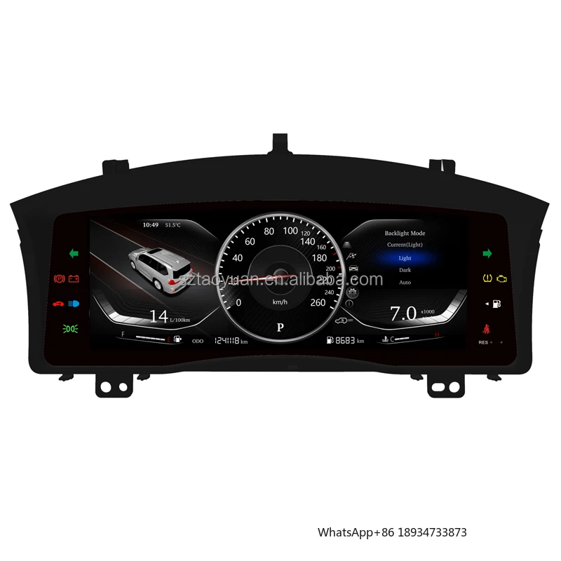 For Lexus LX570 2007-2017 Car Digital Cluster 12.3 Inch Linux LCD Dashboard New Upgrade Auto Speedometer Virtual Cockpit Monitor