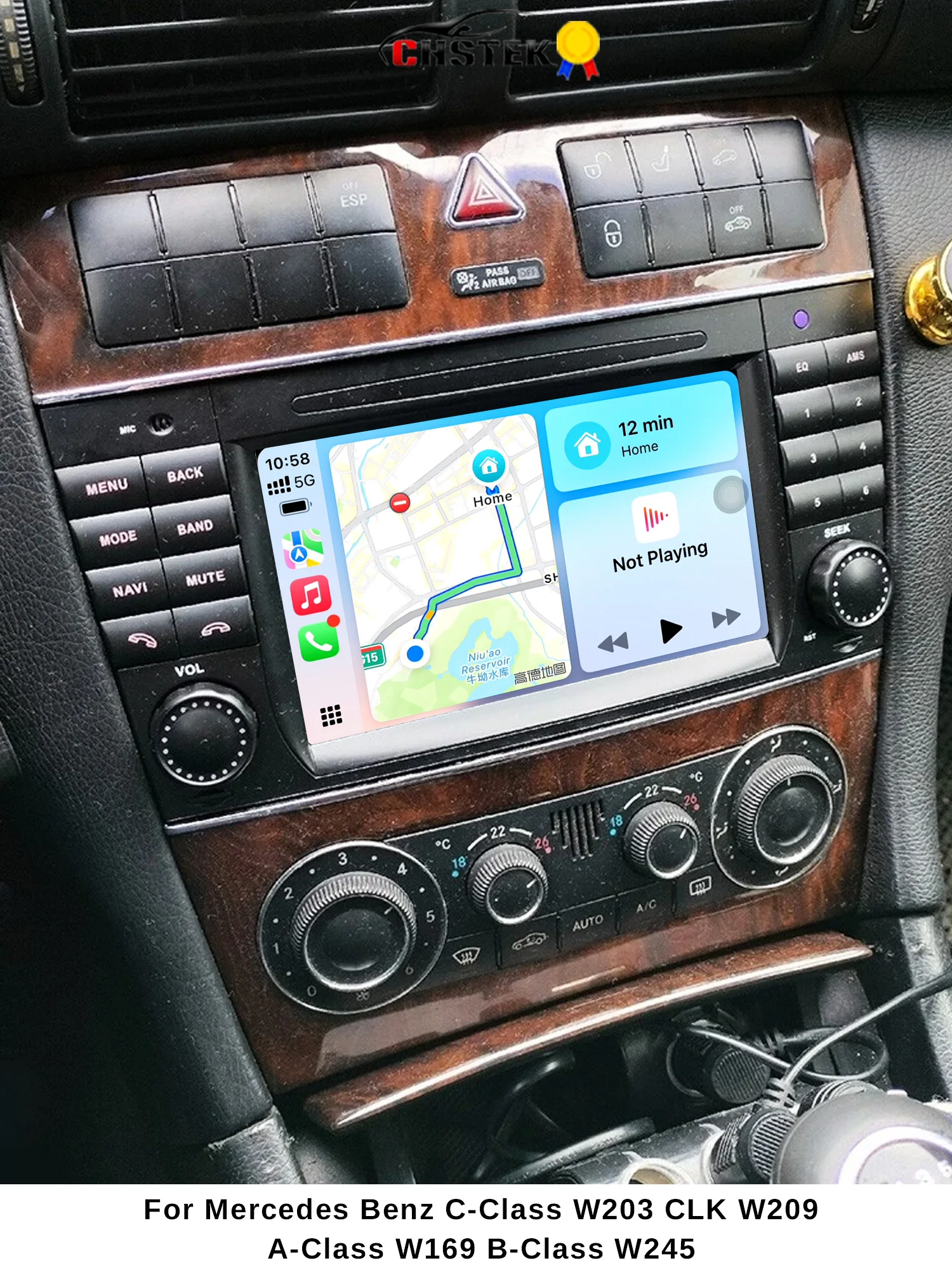 CHSTEK Android Car Stereo Wireless Carplay For Mercedes W203 CLK W209 W169 W245 Sprinter Android Auto GPS Navi DSP 4G WIFI BT5.0