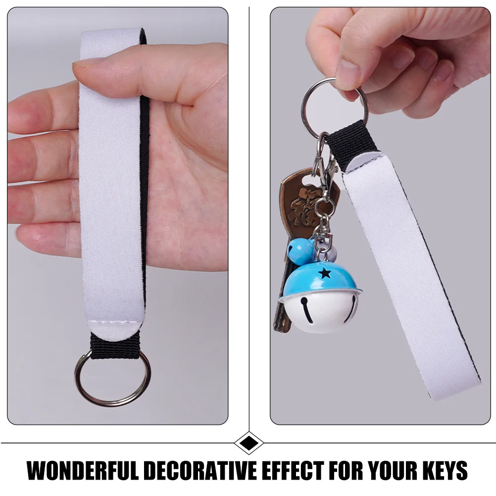 

6Pcs Sublimation Lanyard Blank Neoprene DIY Wristlet Keychain Lanyard Heat Press Blank Hanging Lanyards for Keys