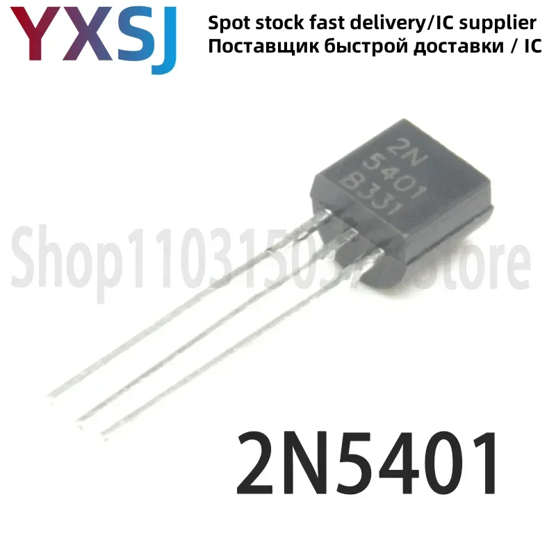 100piece Inline transistor 2N5401 TO-92 0.3A/150V PNP power transistor