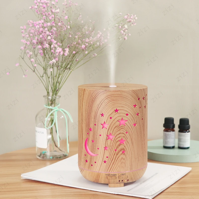 Hollow Star Moon Aromatherapy Machine Colorful Lamp Ultrasonic Atomization Humidification Essential Oil Aromatherapy Machine