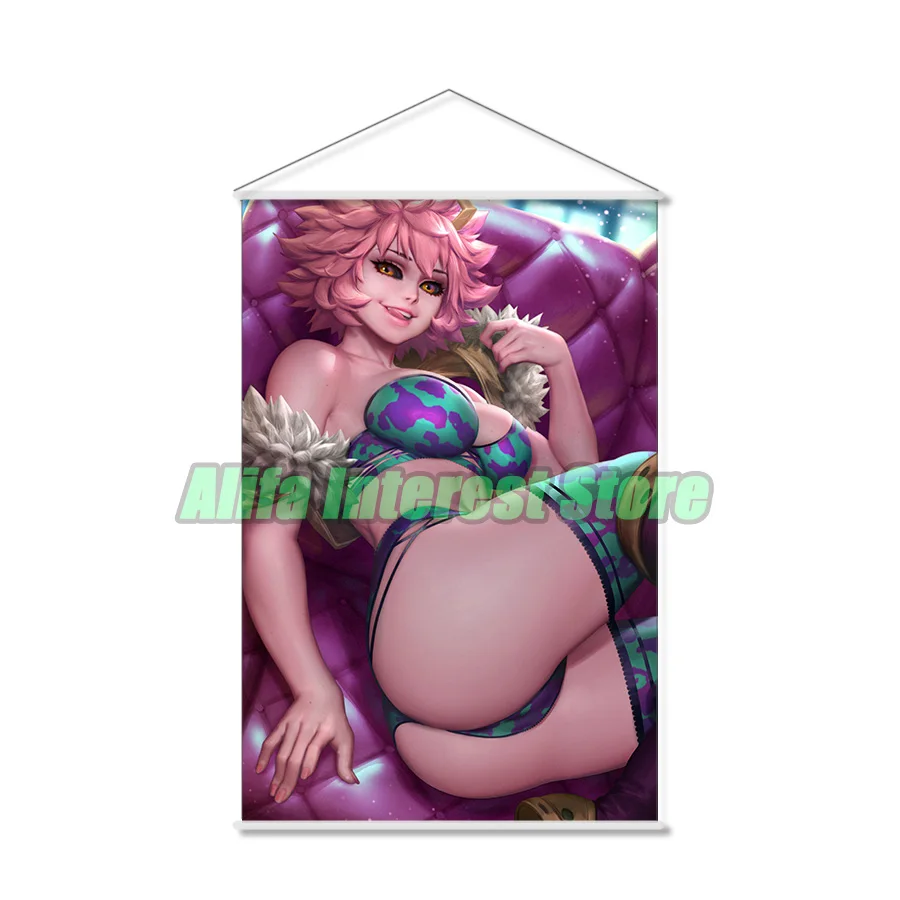 Ashido Mina Anime Wall Scroll Hanging Poster Home Decor Painting