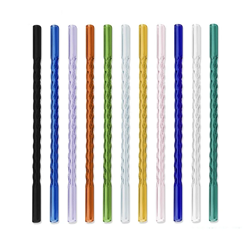 200Pcs Glass Smoothie Straw, Reusable Clear Drinking Straws for Smoothie Milkshakes Environmentally Friendly Drinkware Straw