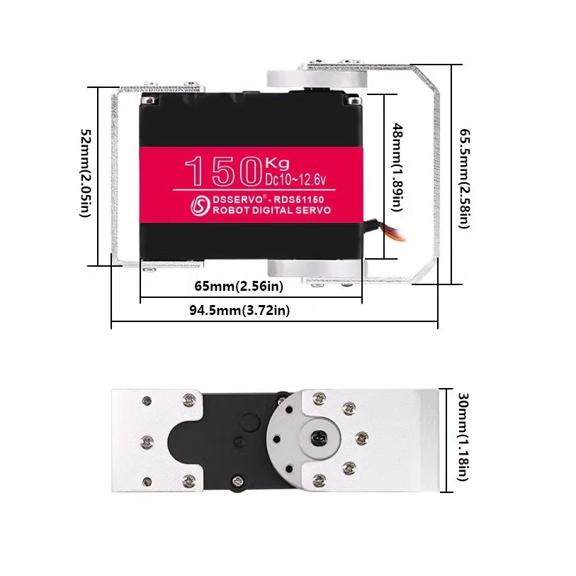 DSservo RDS51150 150KG Dual Axis Servo High Torque High-precision Digital Metal Servo For RC Model Robot Drone Airplane FPV etc.