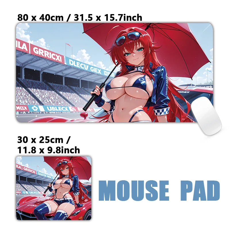 Racing Queen Bikini Honkai ZZZ Sexy Girls Japanese Anime Race Grid Girls Mouse Pad  Locking Edge Mouse Mat Desk Mat