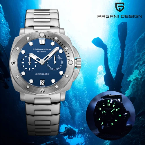 Imagen 1 del producto PAGANI DESIGN 2025 maquinaria de buceo reloj automático para hombre de acero inoxidable luminoso cristal de zafiro relojes deportivos al aire libre para hombre