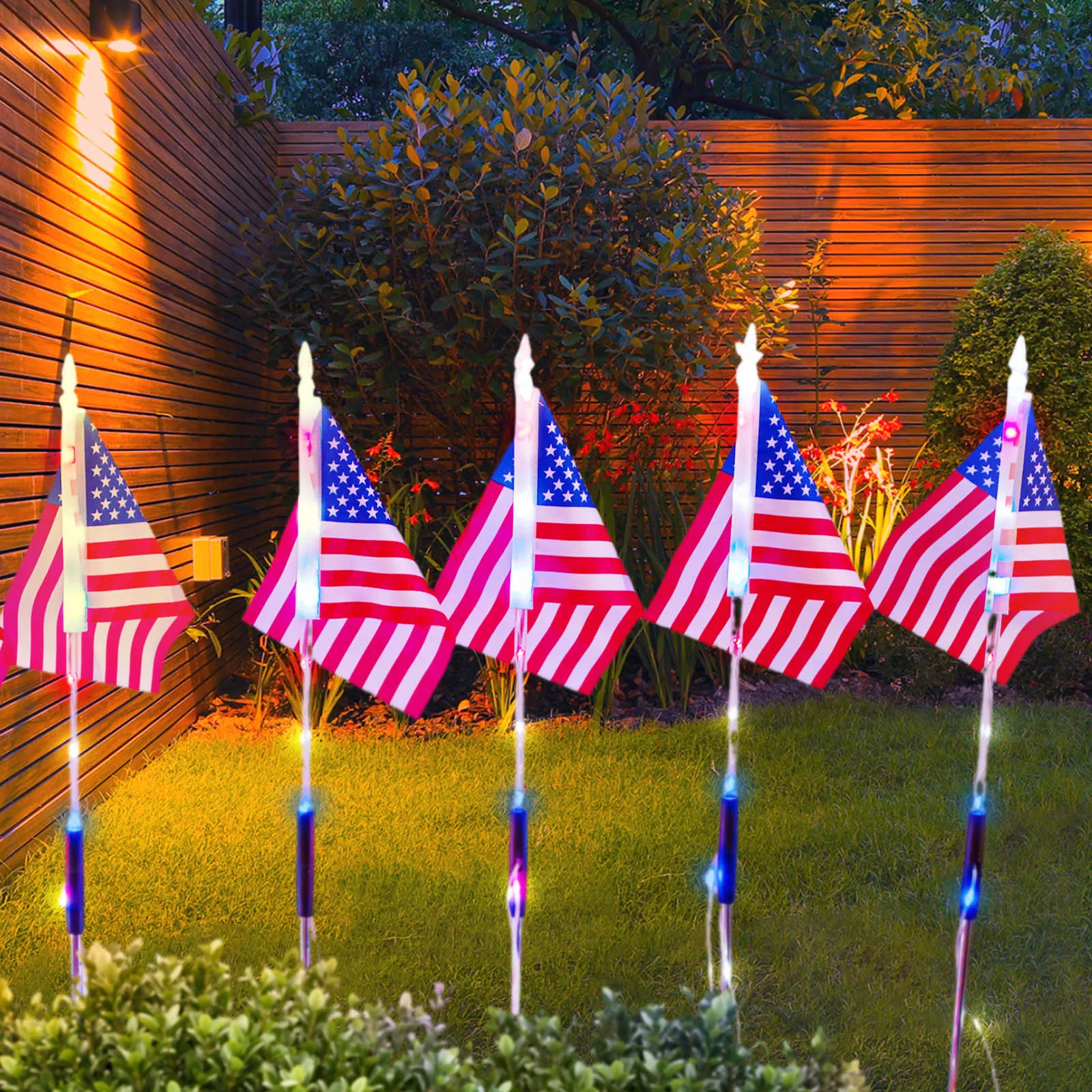 Solar-LED Amerikanische Flagge – Outdoor Lighting Yard Stakes Bewertung und Preis